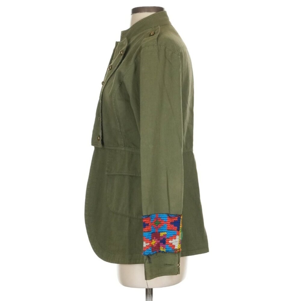 RARE Jen's Pirate Booty Embroidered Boho Military Jacket | Utility Hippie Indie - Picture 8 of 16
